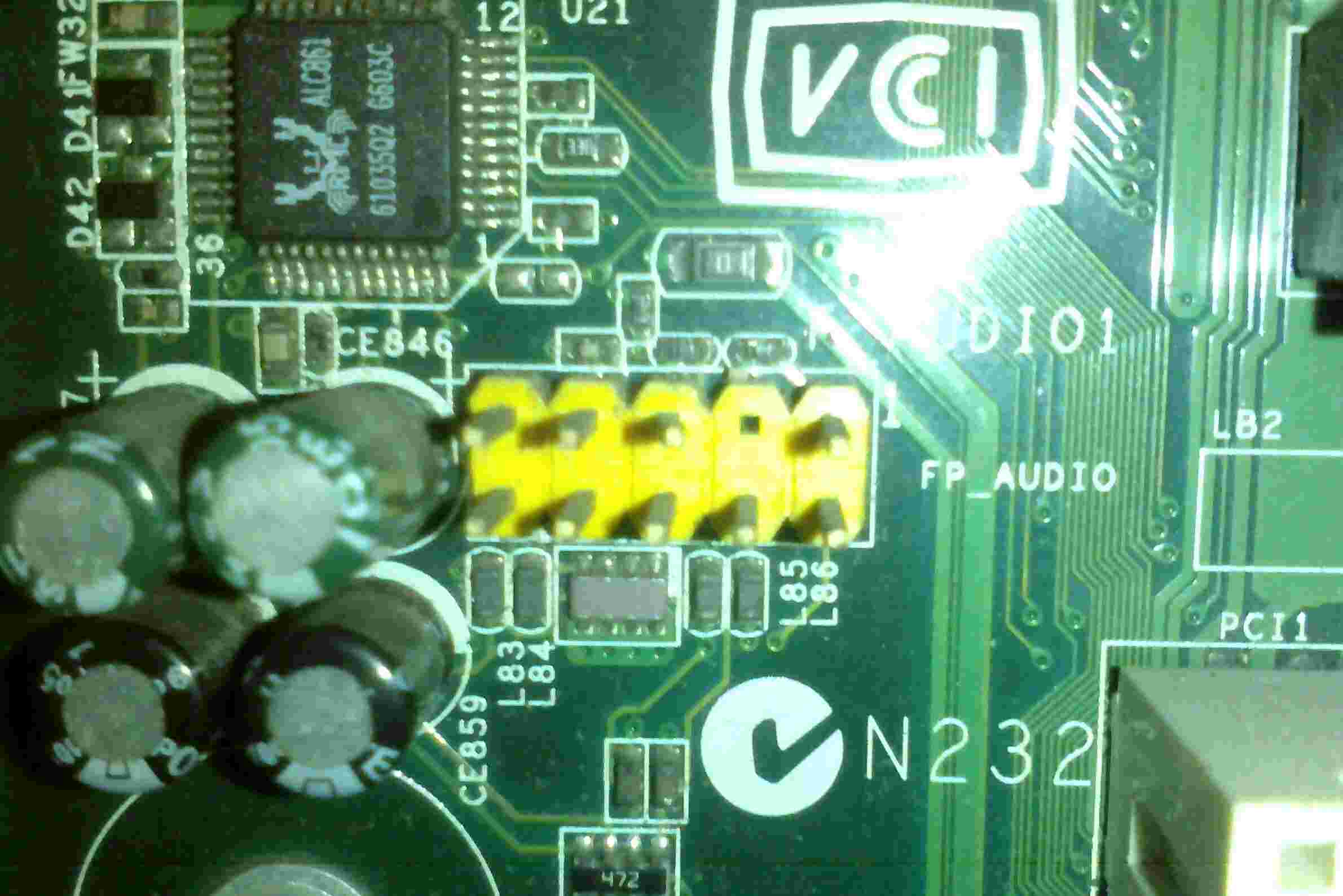 Front Panel Audio Connecter Hardware Studies